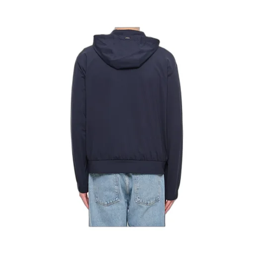 Logo Patch Zip-Up Drawstring Hoodie
