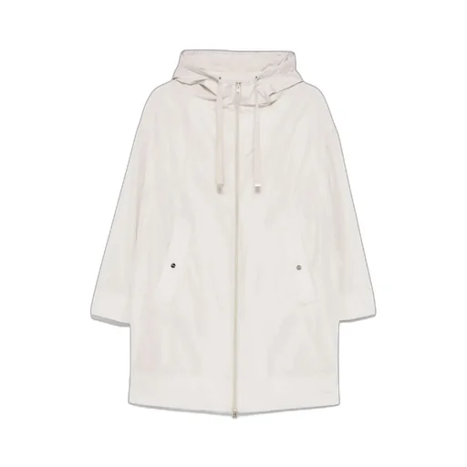 Hooded Drawstring Zip-Up Raincoat