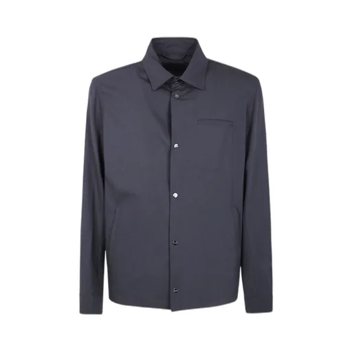 Button-Fastening Patch-Pocket Shirt Jacket