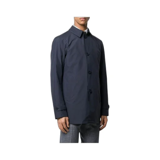 Point-Collar Button-Through Coat