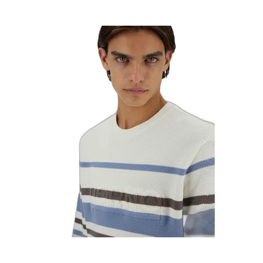 Sweatshirt In Stripe Cotton Sweater