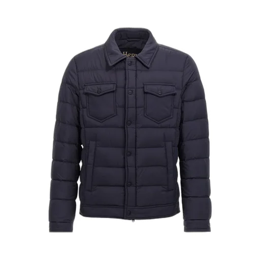 Snap-Buttoned Quilted Down Jacket