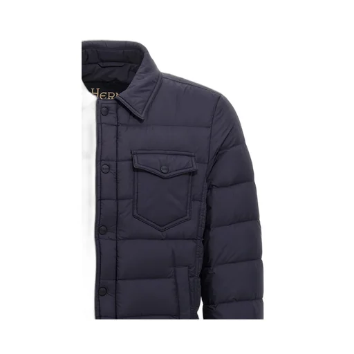 Snap-Buttoned Quilted Down Jacket