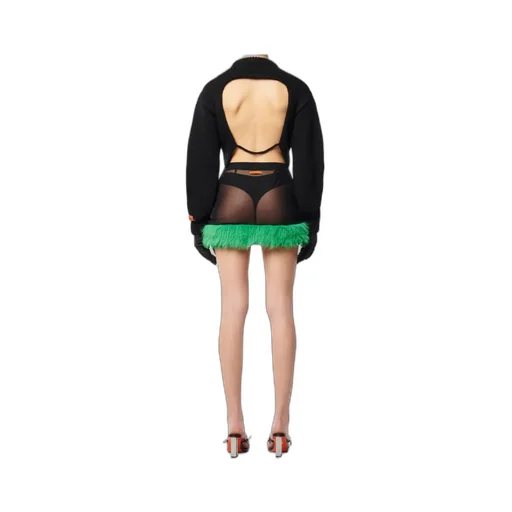 Faux-Fur Straight Skirt
