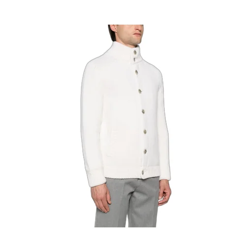 High Neck Knitted Bomber Jacket