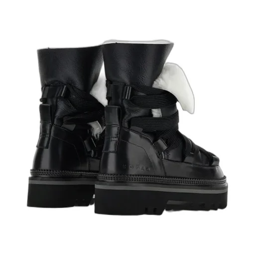 Faux-Fur Lace-Up Ankle Boots