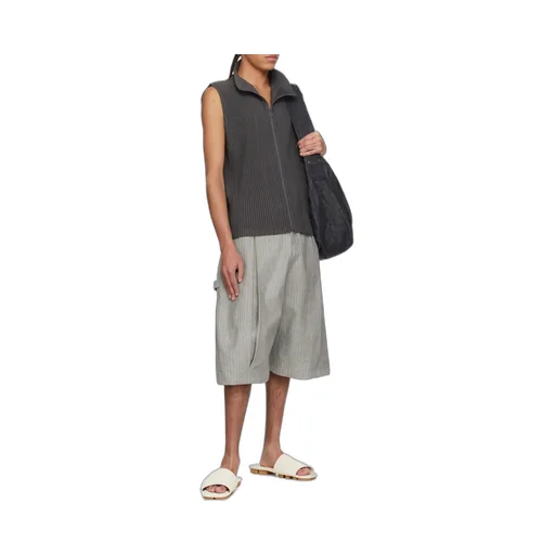 Pleated Zip-Front Vest