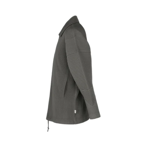 Pleated Button-Up Shirt
