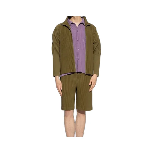 Pleated High Neck Jacket