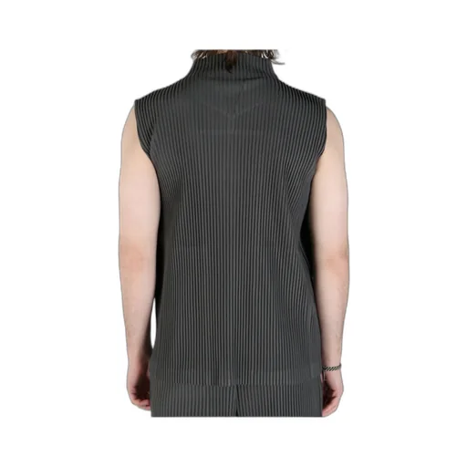 Pleated Zip-Front Vest