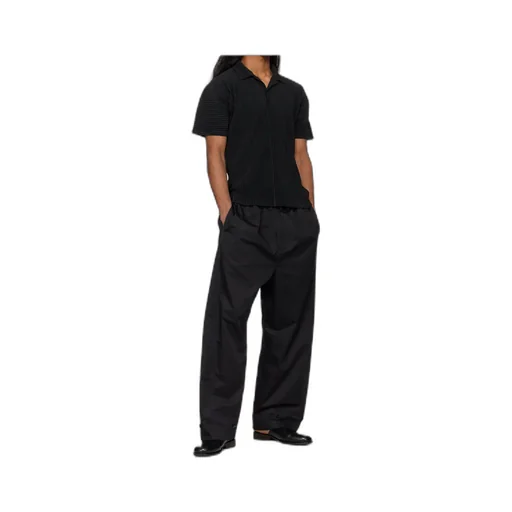 Short-Sleeved Pleated Polo Shirt