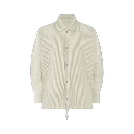Pleated Button-Up Shirt