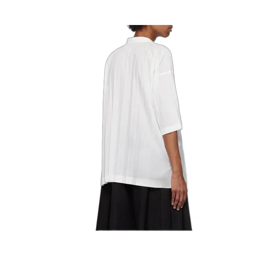 Short Sleeved Pleated Edge Shirt