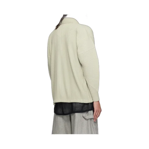 Pleated Button-Up Shirt