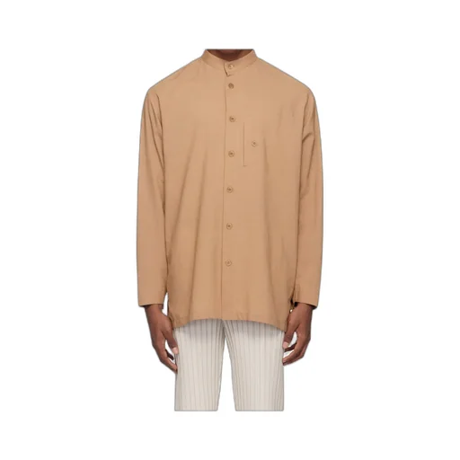 Stand-Collar Long-Sleeved Shirt