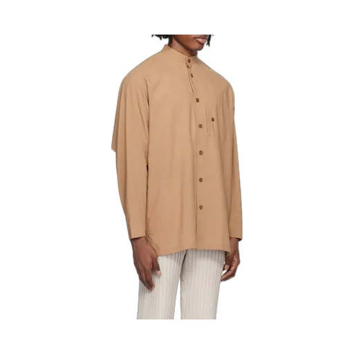 Stand-Collar Long-Sleeved Shirt