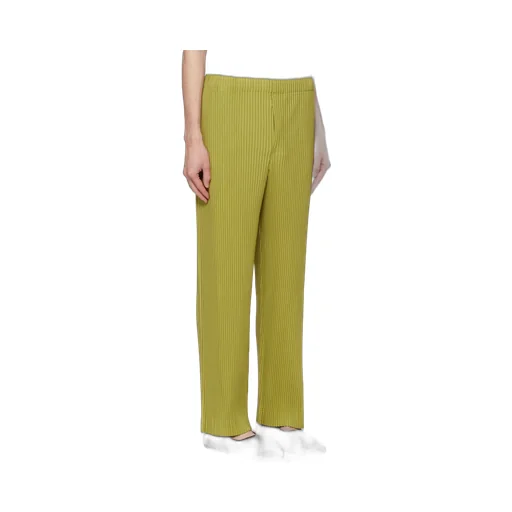 Plissé-Effect Tapered Trousers
