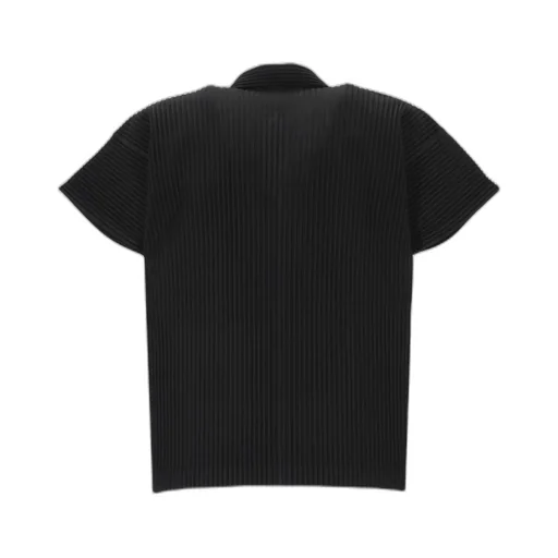 Pleated Split Neck Polo Shirt