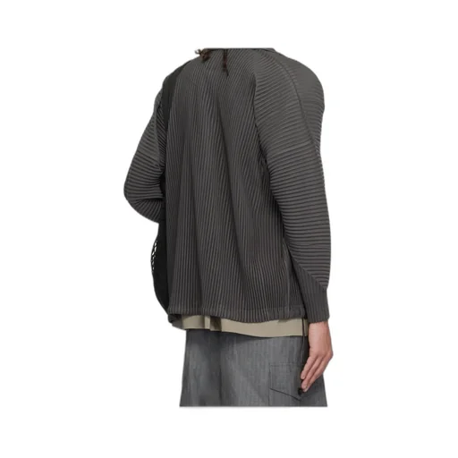 Pleated Button-Up Shirt