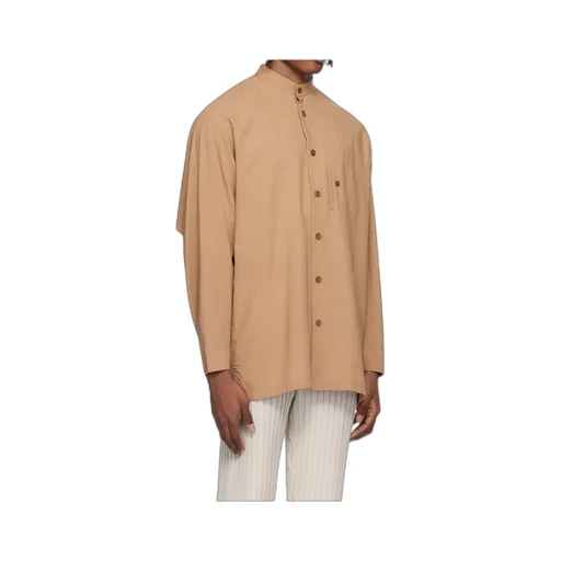 Stand-Collar Long-Sleeved Shirt