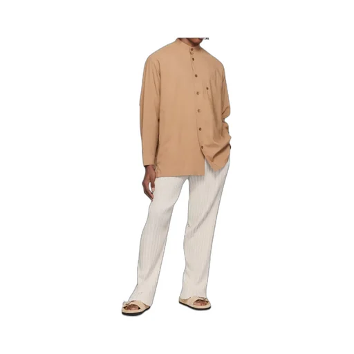 Stand-Collar Long-Sleeved Shirt