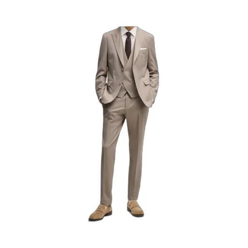 Micro-Patterned Stretch Cloth Three-Piece Suit