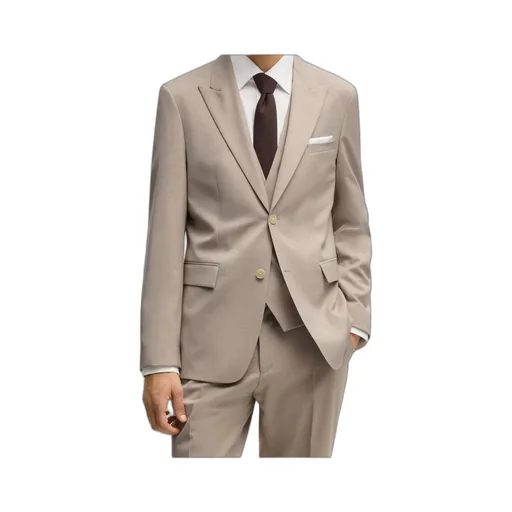 Micro-Patterned Stretch Cloth Three-Piece Suit