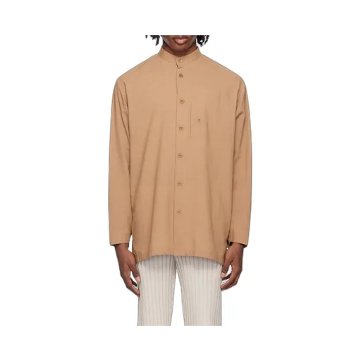 Stand-Collar Long-Sleeved Shirt