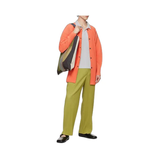 Plissé-Effect Tapered Trousers
