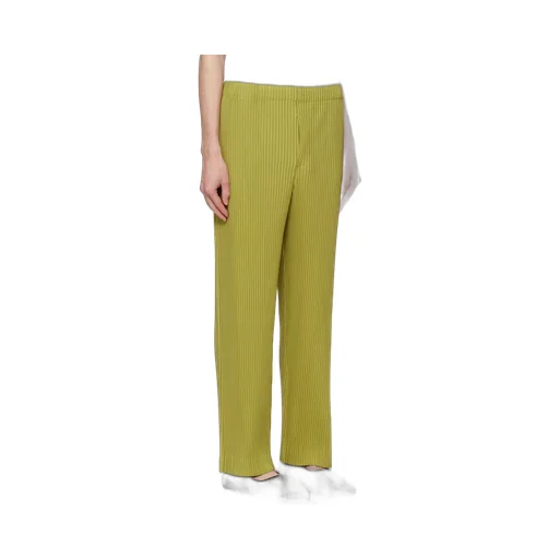 Plissé-Effect Tapered Trousers