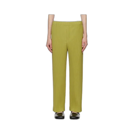 Plissé-Effect Tapered Trousers
