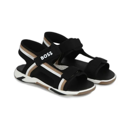Striped Touch-Strap Sandals