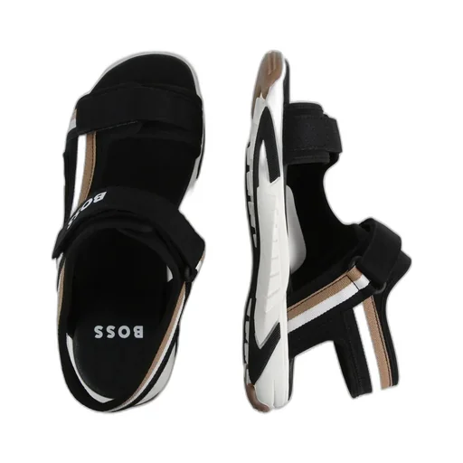 Striped Touch-Strap Sandals