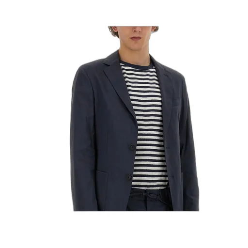 Single-Breasted Linen-Blend Blazer