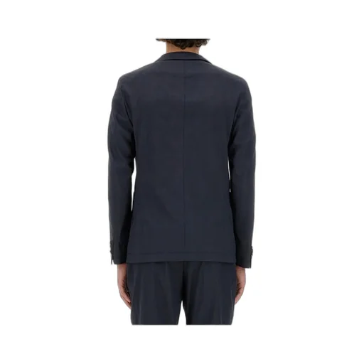Single-Breasted Linen-Blend Blazer