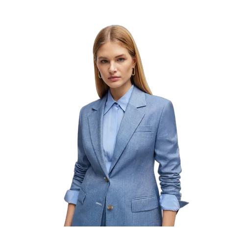 Single-Breasted Twill Blazer