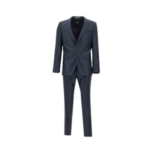 Single-Breasted Wool Blend Suit