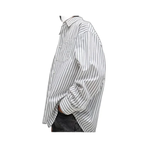 Striped Cotton Poplin Oversized Shirt