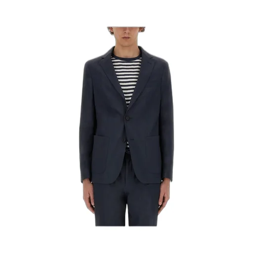 Single-Breasted Linen-Blend Blazer
