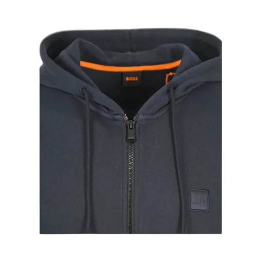 Logo Patch Zio-Up Drawstring Hoodie
