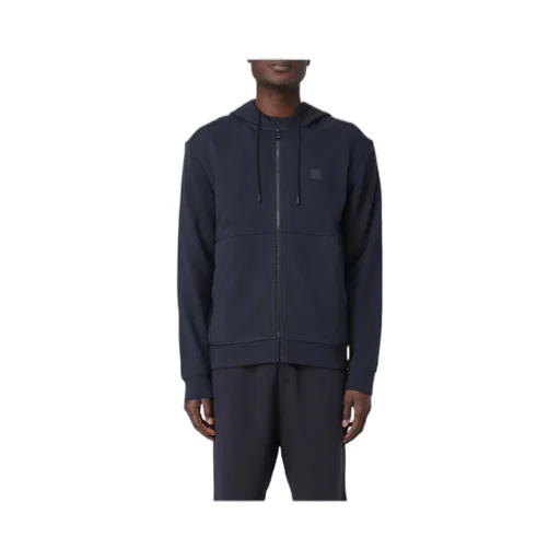 Logo Patch Zio-Up Drawstring Hoodie