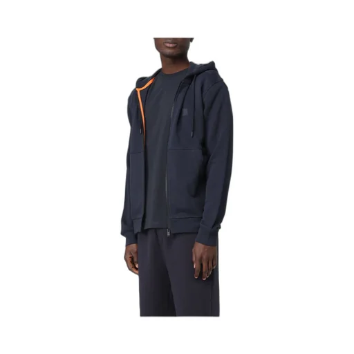 Logo Patch Zio-Up Drawstring Hoodie