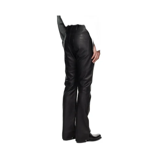 Zip-Detail Leather Trousers