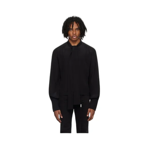 Crepe-De-Chine Pussy-Bow Shirt
