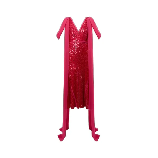 V-Neck Shoulder-Hanging Detail Dress
