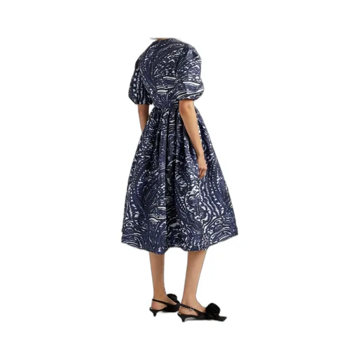 Short Sleeve A-Line Midi Dress