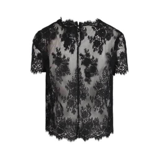 Floral-Lace Sheer Blouse