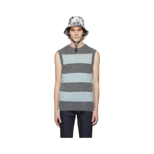 Striped Sleeveless Knitted Pullover