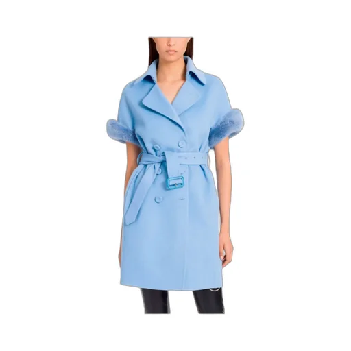 Double-Breasted Short-Sleeved Coat