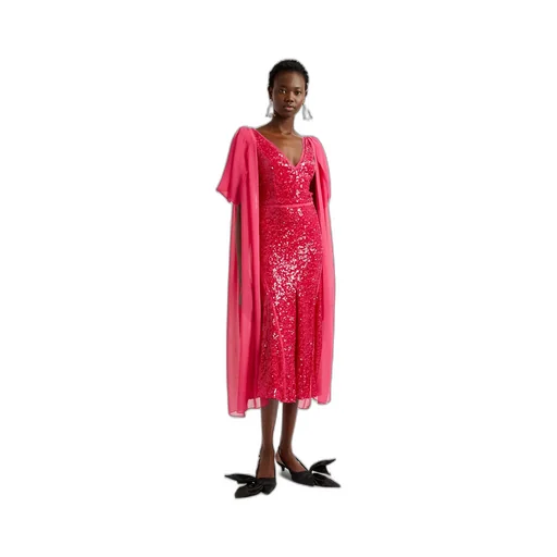 V-Neck Shoulder-Hanging Detail Dress